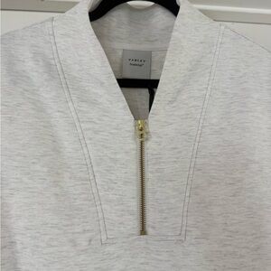 NWT Varley Loretta Half-Zip Sleeveless Vest in Heathered Ivory Marl